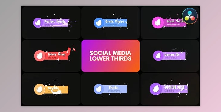 Download Social Media Lower Thirds | DaVinci Resolve (Videohive 51407199)