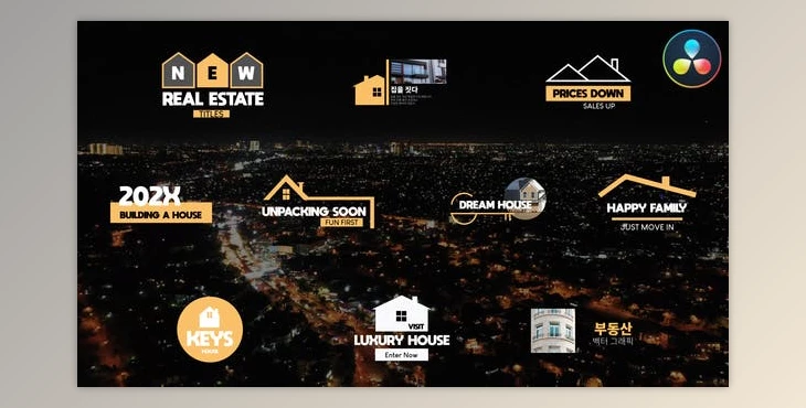 Download Real Estate Titles for DaVinci Resolve (Videohive 51407055)