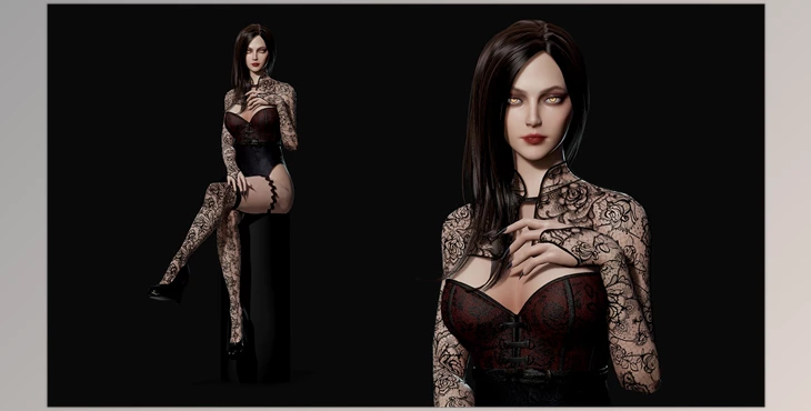 Download Unreal Engine - Characters Lady Vamp (Engine version 4.18 - 4.27, 5.0 - 5.2)