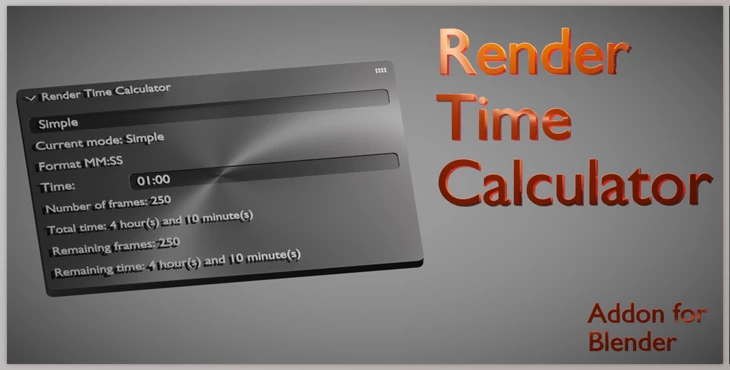 Download Blender Market - Render Time Calculator V3.0.0