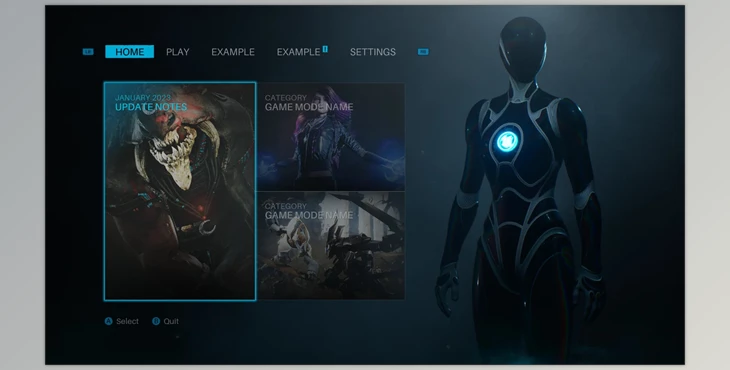 Download Unreal Engine - Pro Main Menu V3: Blue Edition (Engine version 5.0- 5.1)