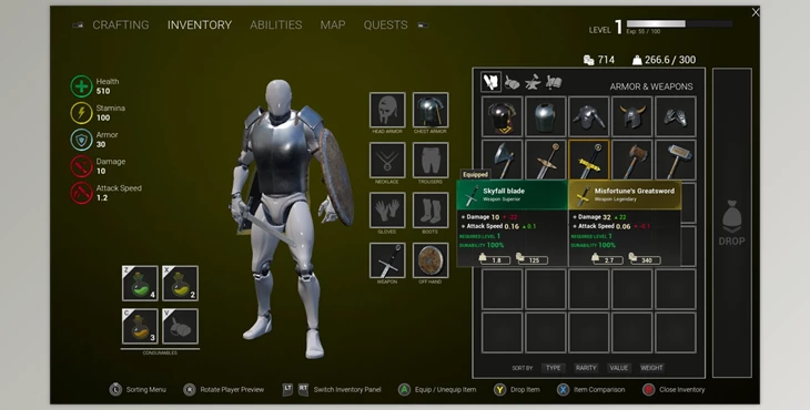 Download Unreal Engine - RPG Inventory and Interaction System v1.9 (engine version 5.1)