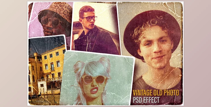 Download Vintage Old Photo PSD Effect - 92647789