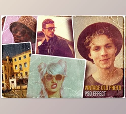 Download Vintage Old Photo PSD Effect - 92647789