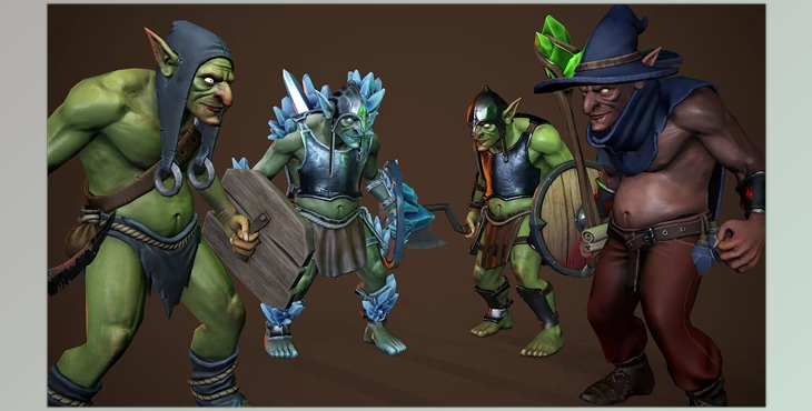 Download Unreal Engine - Characters Goblin warrior. Modular (Engine version 4.27, 5.0-5.2)