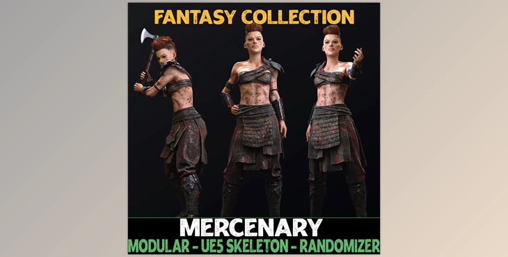 Download Unreal Engine - Characters Modular Mercenary - Female Humans - Fantasy Collection v5.01