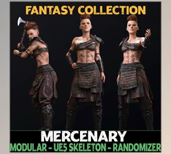 Download Unreal Engine - Characters Modular Mercenary - Female Humans - Fantasy Collection v5.01