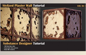 Download Artstation – Stylized Plaster <span class='badge badge-warning'>Wall</span> Tutorial – VOL 04