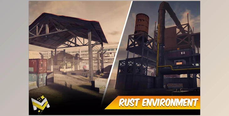 Download Unity Asset - Rust Shooting Environment -- Game Optimized v1.0