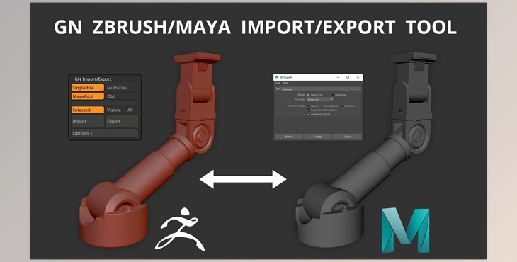 Artstation - Download GN ZBrush/Maya Import/Export Tool