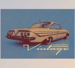 Download Retro Halftone Photo Effect - 92550343