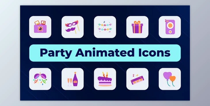 Download Party Animated Icons (Videohive 51916114) - AE Project
