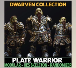 Download Unreal Engine - Characters Plate Warrior - Male Dwarfs - Fantasy Dwarf Collection v5.1