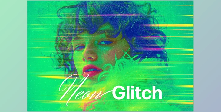 Download Neon Hologram Photo Effect - 92543397