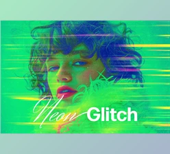 Download Neon Hologram Photo Effect - 92543397