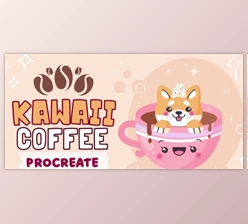 Download Puppuccino Morning: Drawing Cute Kawaii Coffee with a Dog Pal in Procreate