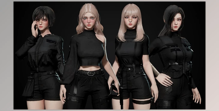 Download Unreal Engine - Techwear Girls (Engine version 4.19- 4.27, 5.0- 5.2)