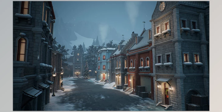 Download Unreal Engine - Environments Stylized winter city environment ...