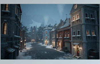 Download Unreal Engine - Environments Stylized <span class='badge badge-warning'>winter</span> city environment (Engine Version 5.1-5.2)