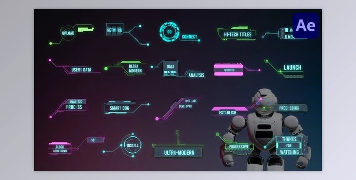 Download Hi-Tech HUD Titles for After Effects (Videohive 51965889) - AE Project