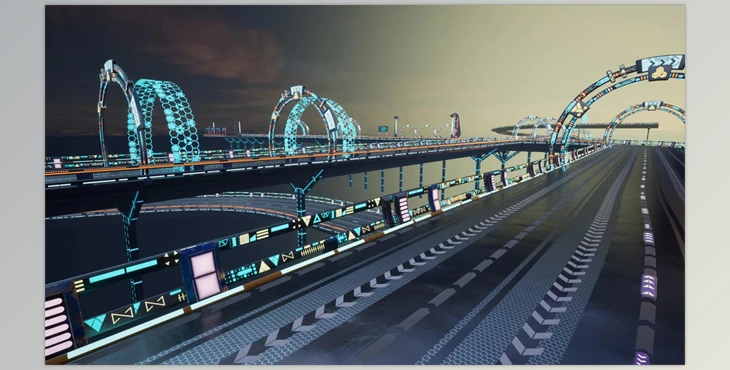 Download Unreal Engine - Sci-fi Road (Engine version 4.26- 4.27, 5.0- 5.2)