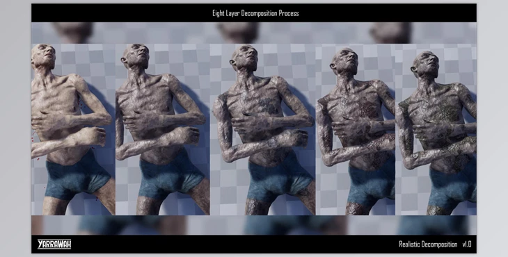 Download Unreal Engine - Realistic Decomposition (Engine version 4.26- 4.27, 5.0- 5.2)