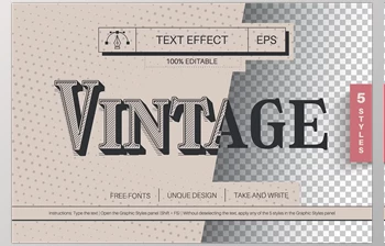 Download 5 Vintage Editable Text <span class='badge badge-warning'>Effects</span> - 112924808