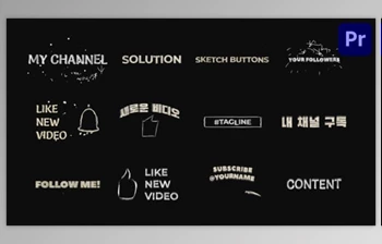 Download Sketch Youtube Buttons And Titles for Premiere <span class='badge badge-warning'>Pro</span> (Videohive 51949122)