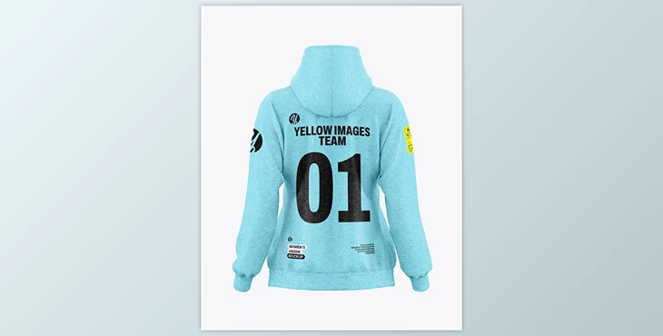 Download Womens Heather Hoodie Mockup - Back View 132945