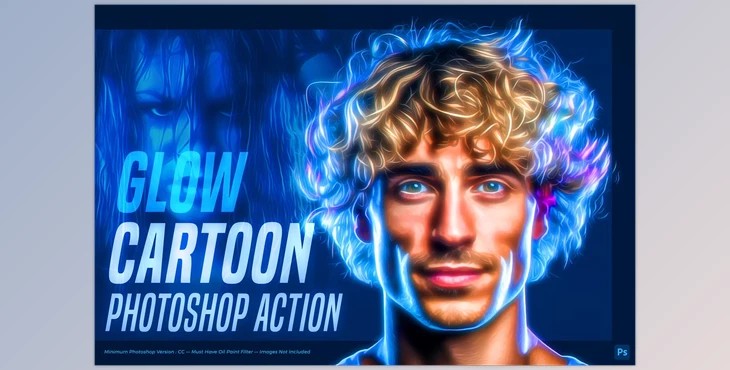 Download Glow Cartoon Photoshop Action - 94598399