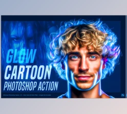 Download Glow Cartoon Photoshop Action - 94598399