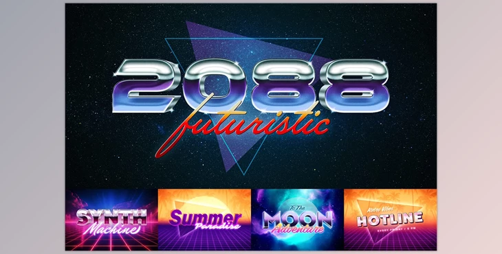 Download Retrowave Text Effects Collection - 94595580