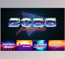 Download Retrowave Text Effects Collection - 94595580