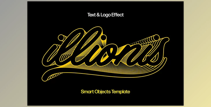 Download Lines Retro Text & Logo Effect - 93348915