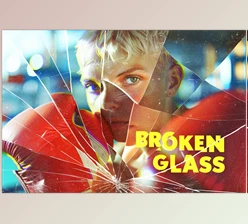 Download Smashed Glass Pieces Photo Effect - 113923964