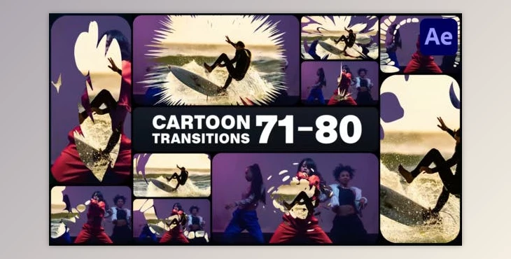 Download Cartoon Transitions for After Effects (Videohive 51965710) - AE Project