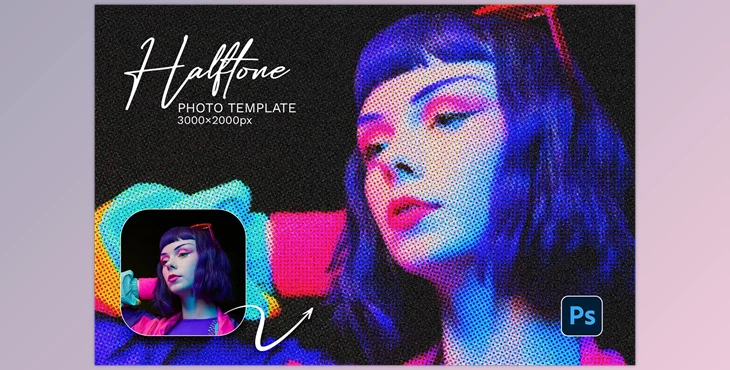 Download Halftone Photo Template - 94593953