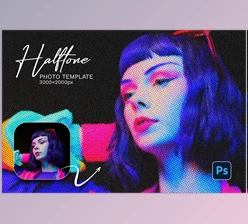 Download Halftone Photo Template - 94593953