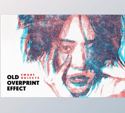 Download Vintage Duotone Overprint Photo Effect - 129915907