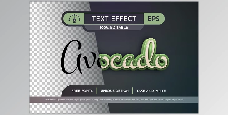 Download Avocado Editable Text Effect - 92434262