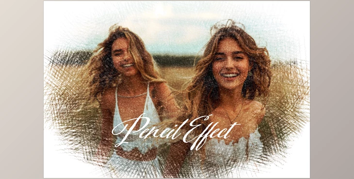 Download Colorful Pencil Strokes Photo Effect - 92171752