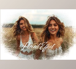 Download Colorful Pencil Strokes Photo Effect - 92171752