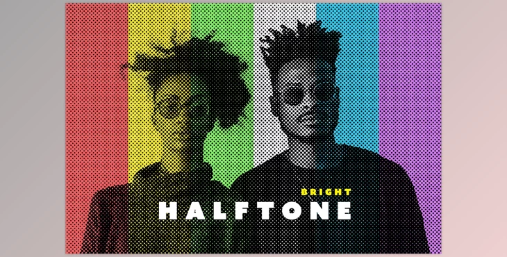 Download Bright Classic Halftone Photo Effect - 92534730