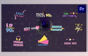 Download 90's Music <span class='badge badge-warning'>Titles</span> | Premiere Pro MOGRT (<span class='badge badge-warning'>Videohive</span> 51916709)