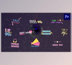 Download 90's Music Titles | Premiere Pro MOGRT (Videohive 51916709)