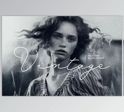 Download Vintage Halftone Photo Effect - 91685702
