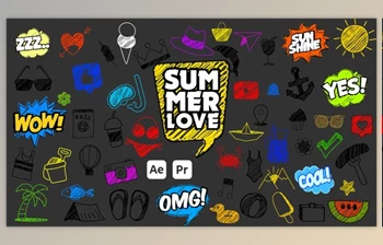 Download Summer Scribble Icons (<span class='badge badge-warning'>Videohive</span> 52070168) - AE <span class='badge badge-warning'>Project</span>
