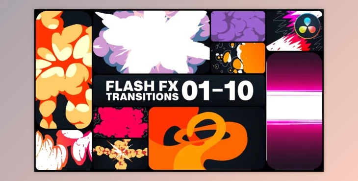 Download Flash FX Transitions for DaVinci Resolve (Videohive 51869167)