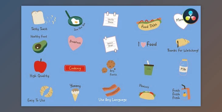 Download Food Titles | DaVinci Resolve (Videohive 49940744)