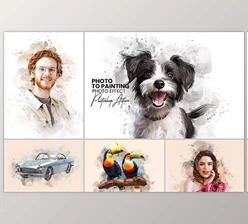 Download Photo to Painting Photoshop Action - 91921041